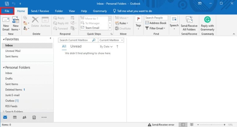 click on the File option