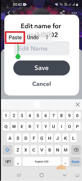 Paste the copied character 