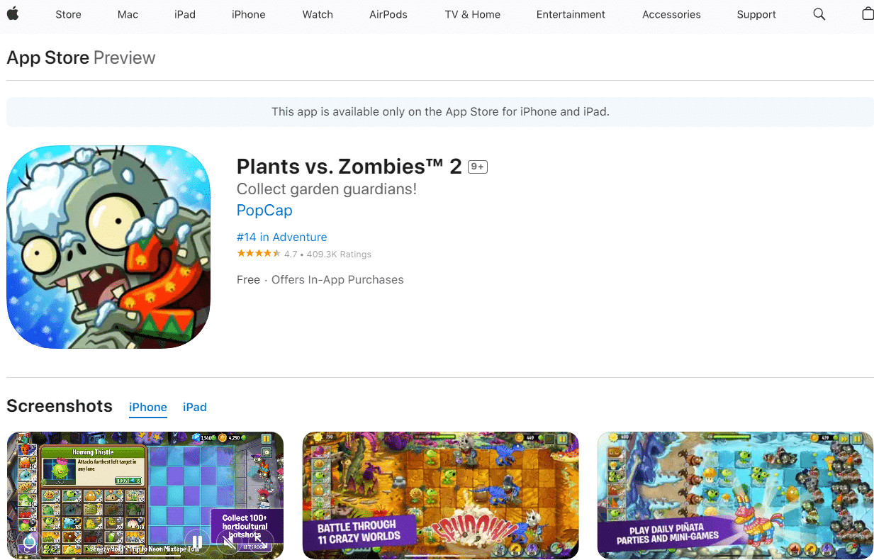Plants Vs Zombies 2