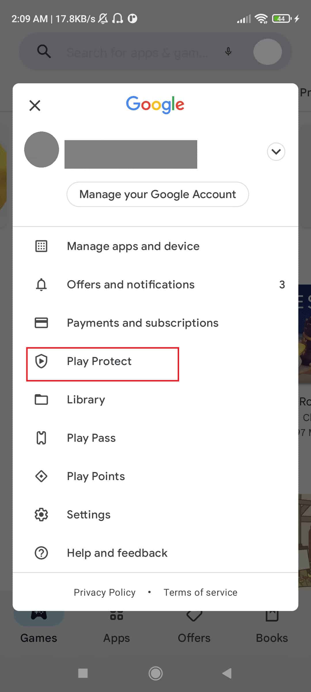 Play Protect on Play Store 