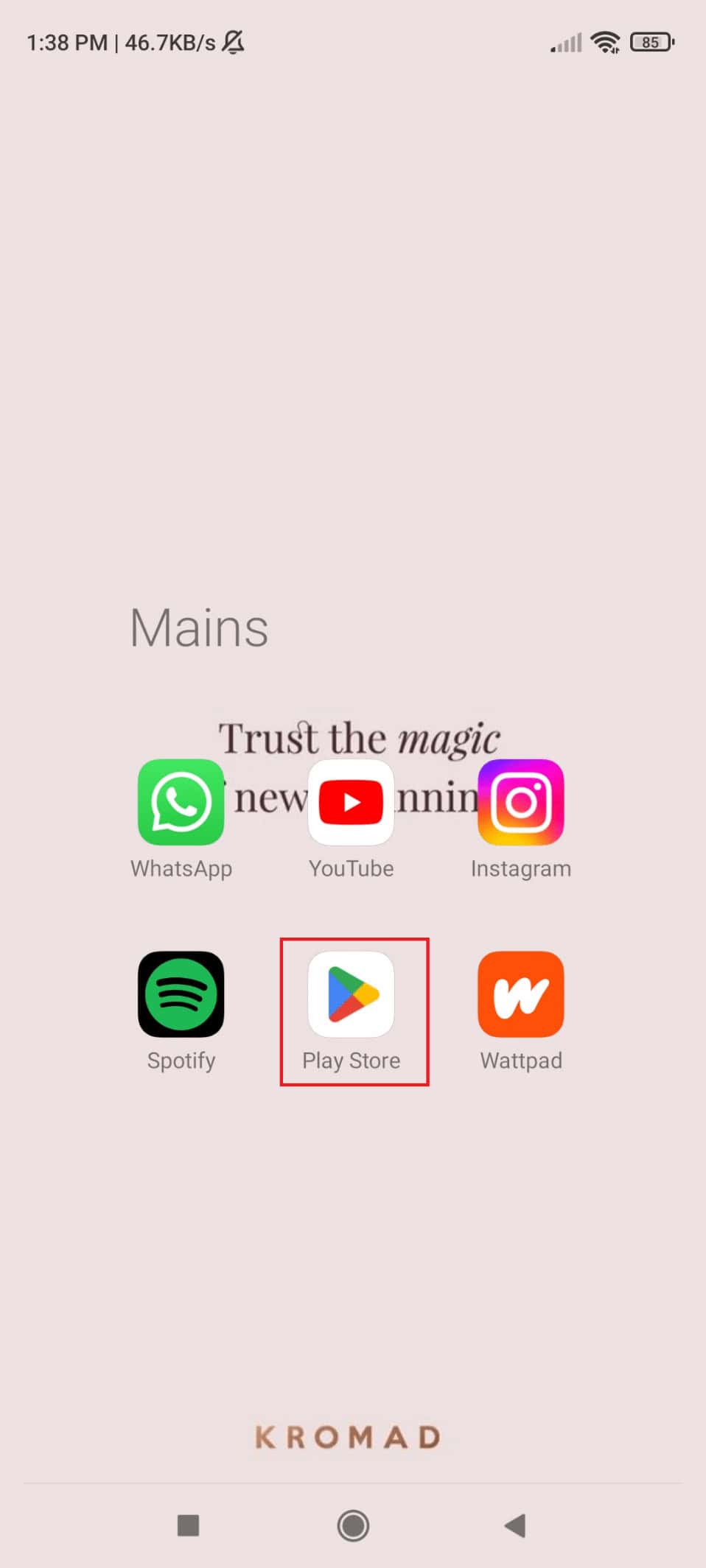 Play Store on an Android phone 