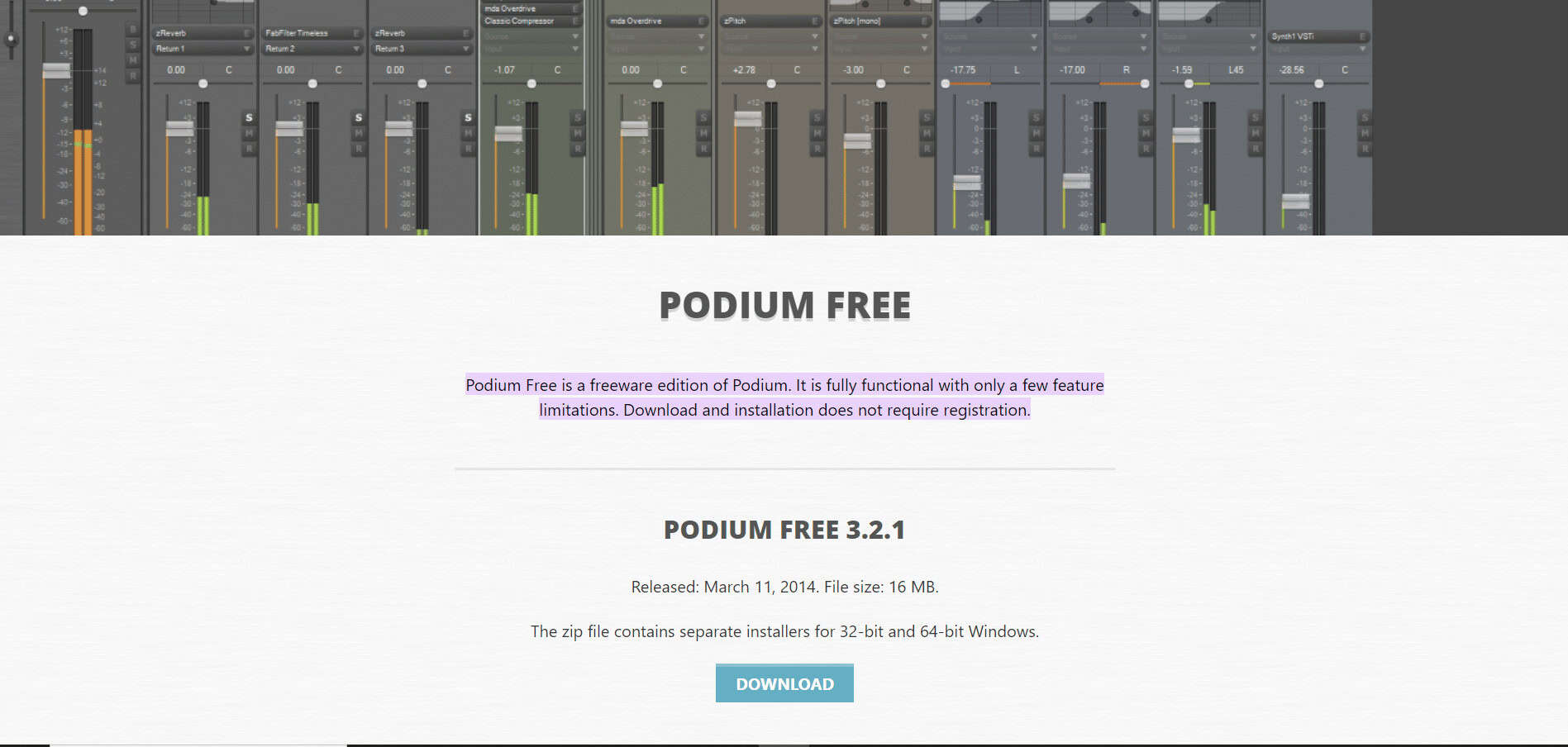 Podium Free homepage