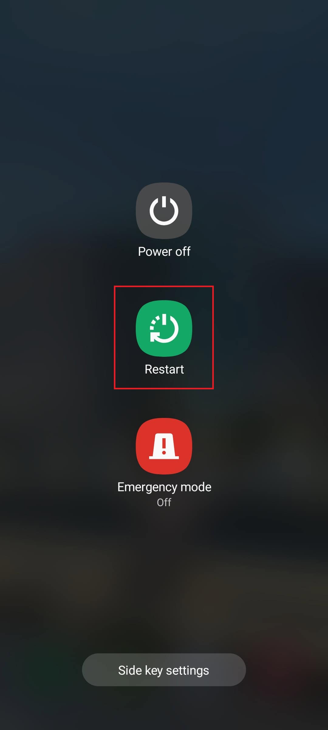 restart on samsung galaxy