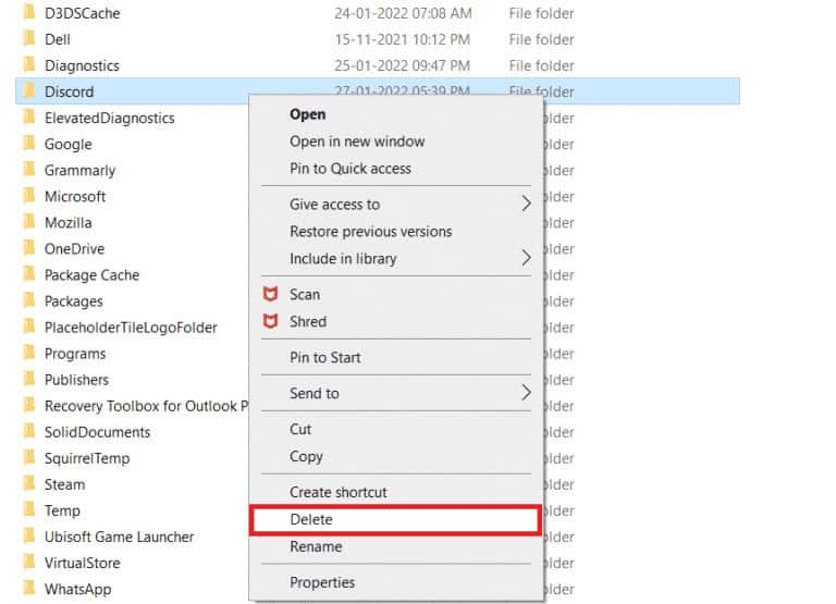 Right click on the Discord file and select Delete from the menu. 9 Ways to Fix BetterDiscord Not Working