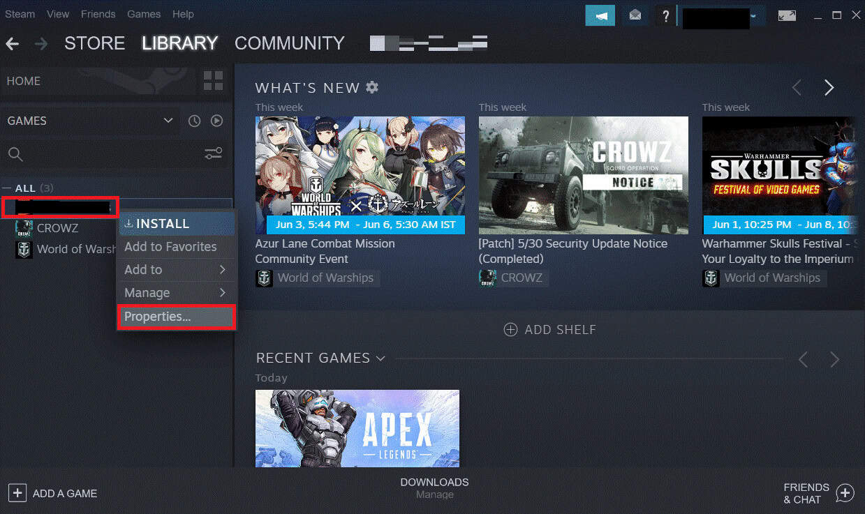 Right-click on the PUBG game and click on Properties. Fix PUBG Crashing on Launch