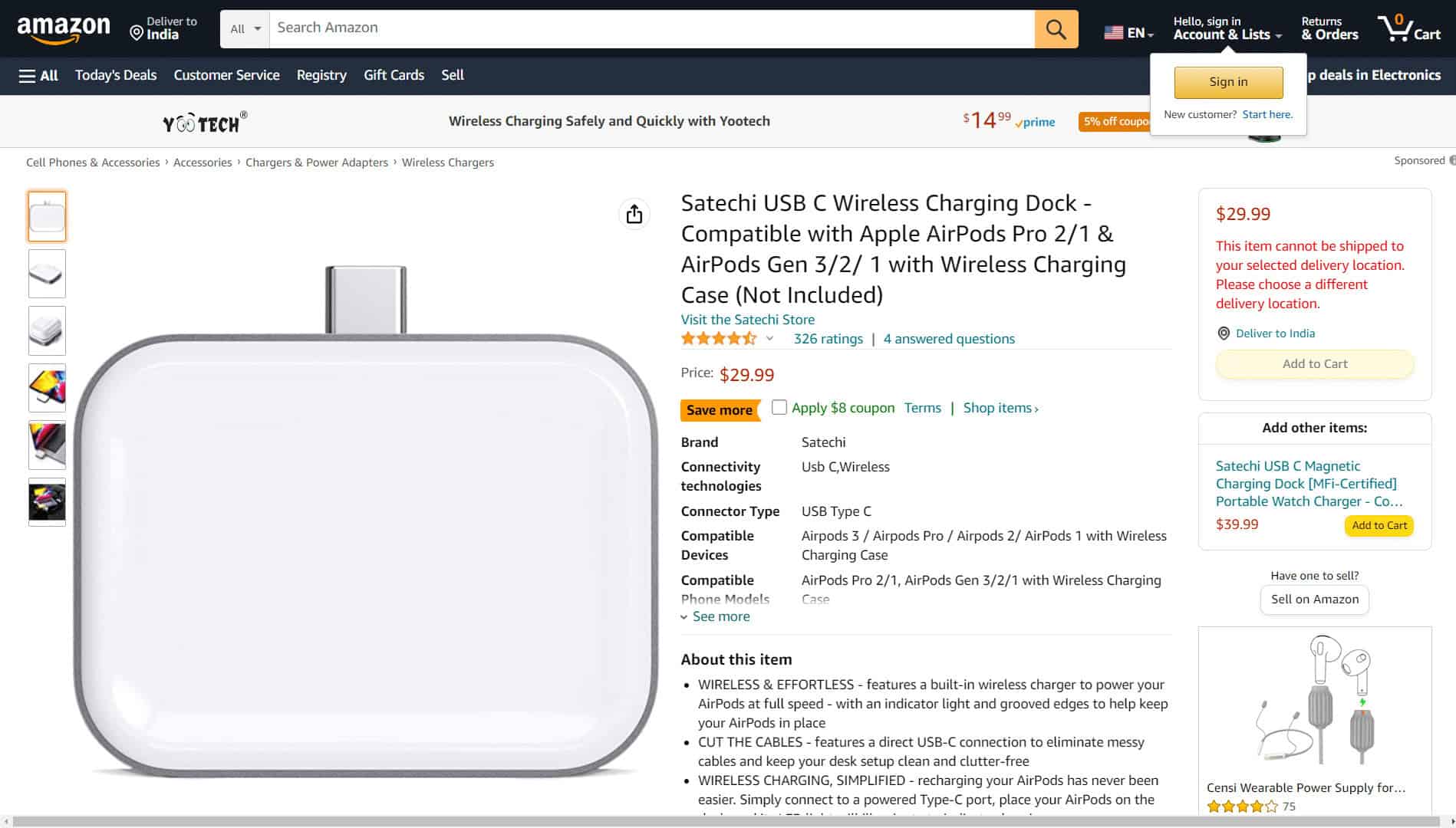 Satechi USB-C Wireless Charging Dock