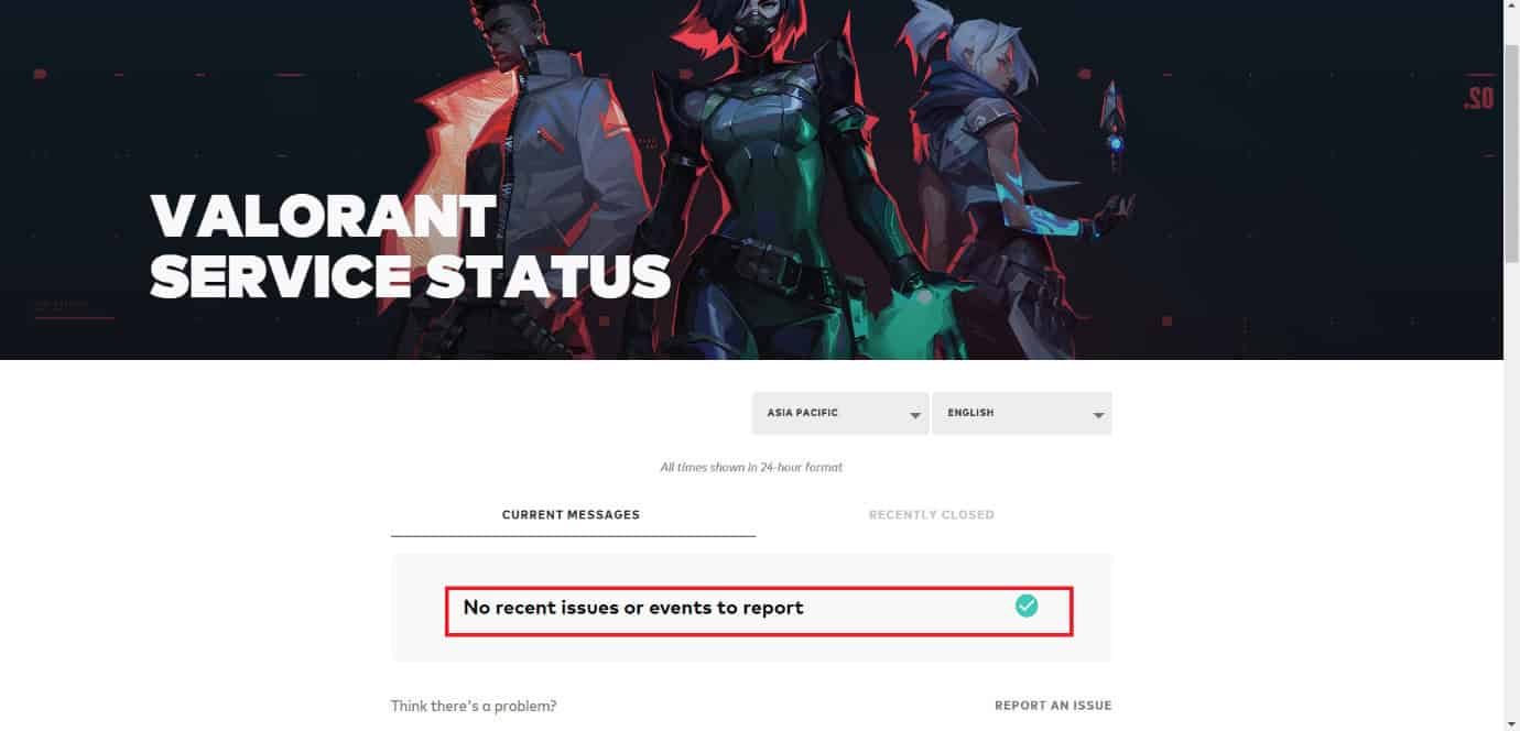Scroll down and check if the server is down or not. Fix Valorant Error Code 29