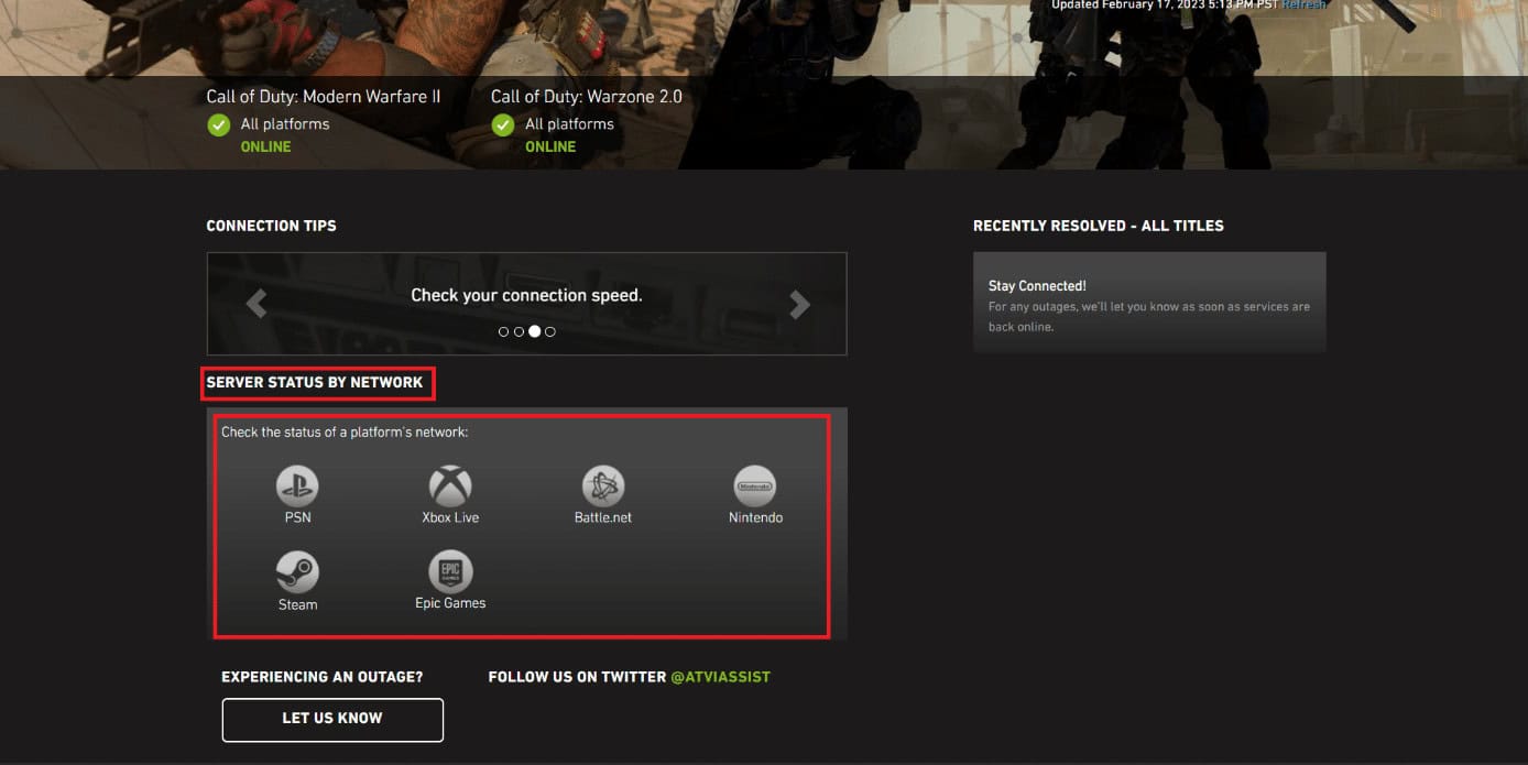 modern warfare 2 server status