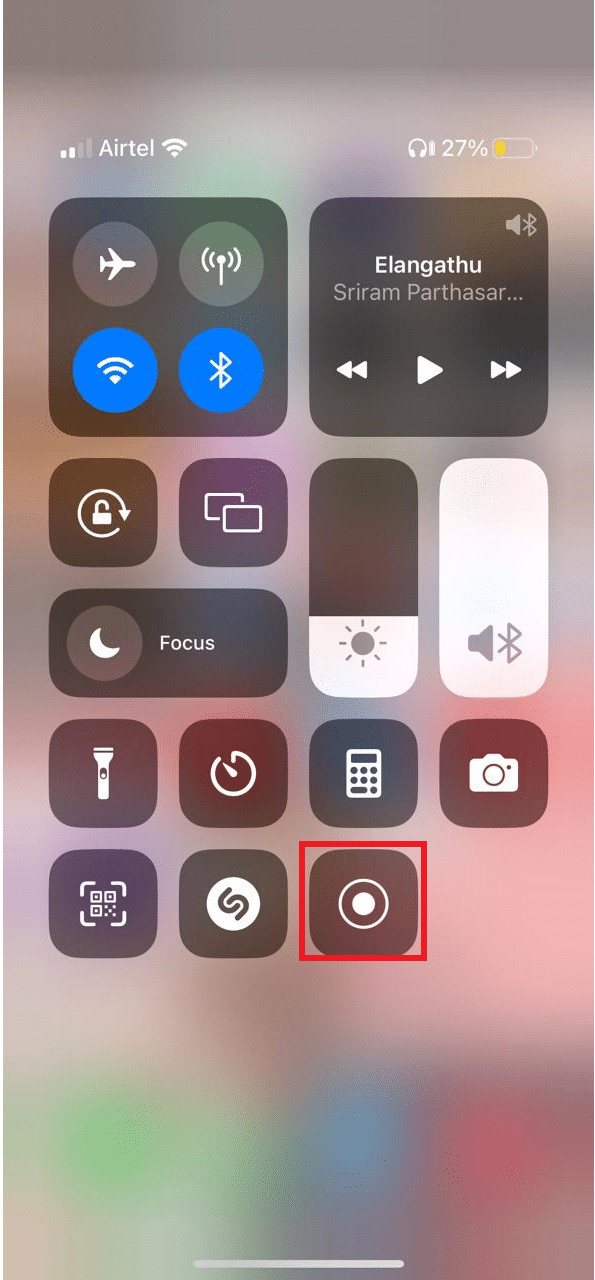 Scroll down from the top right corner, and tap on the Recorder icon. Now you can see the count down.