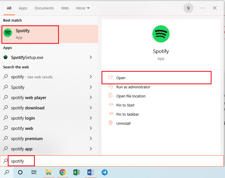 Search for Spotify in the search bar and click on the app result to launch the app on your PC. Fix Spotify Preview Song Not Working