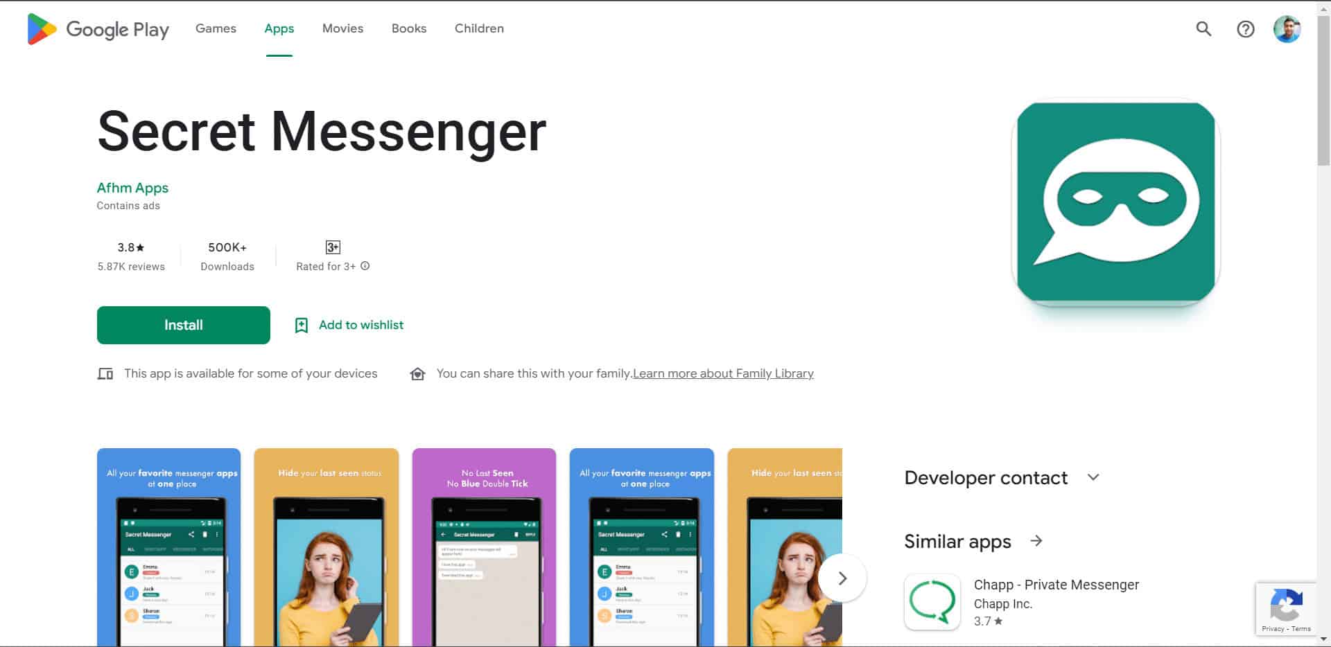 Secret Messenger App