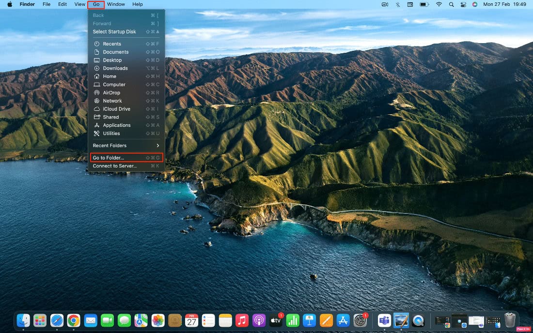 Finder - Go - Go to Folder
