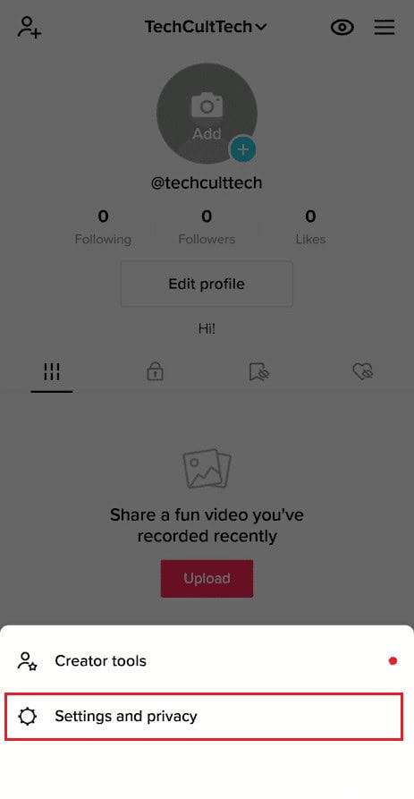 Select Settings and privacy | Why is TikTok unfollowing people I follow