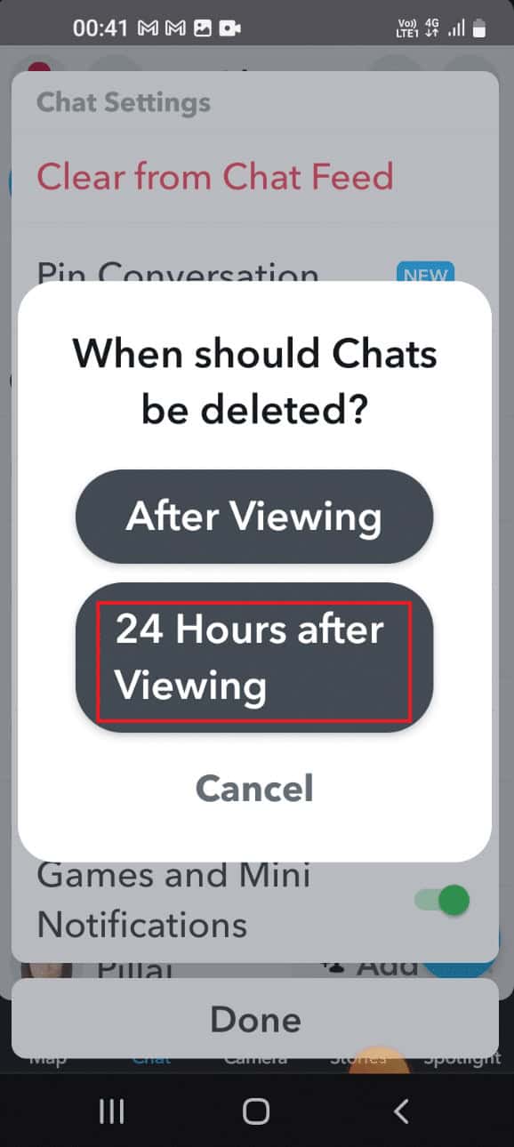 Select the 24 hours after Viewing option