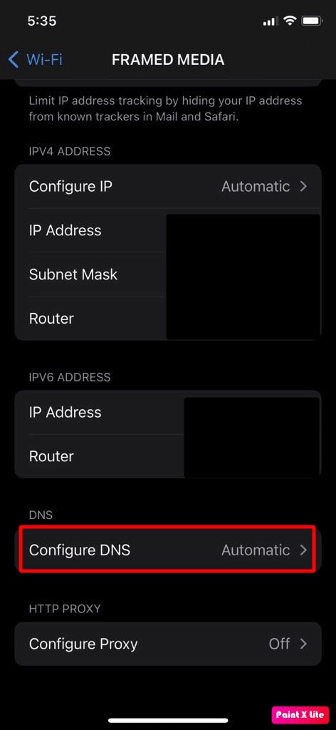 select the configure DNS option