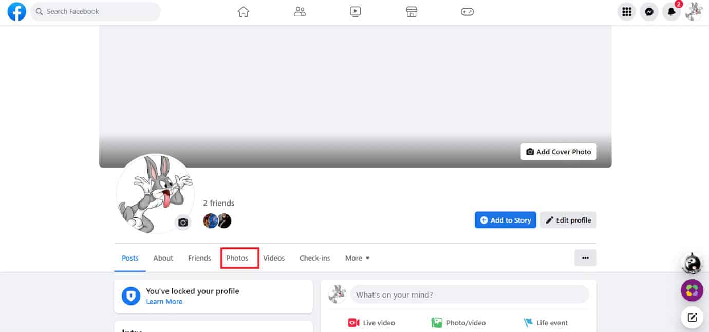 select the Photos section
