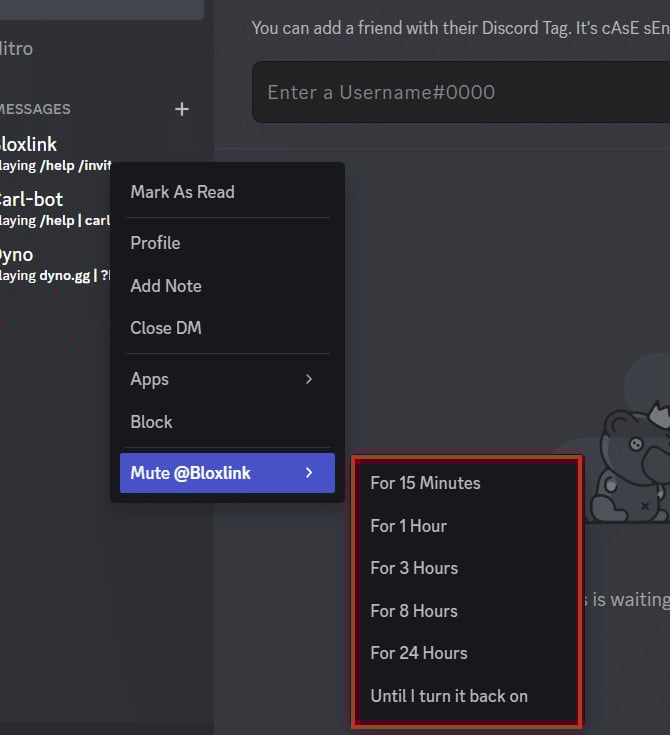Select the time duration | How to Mute Someone on Discord as Admin