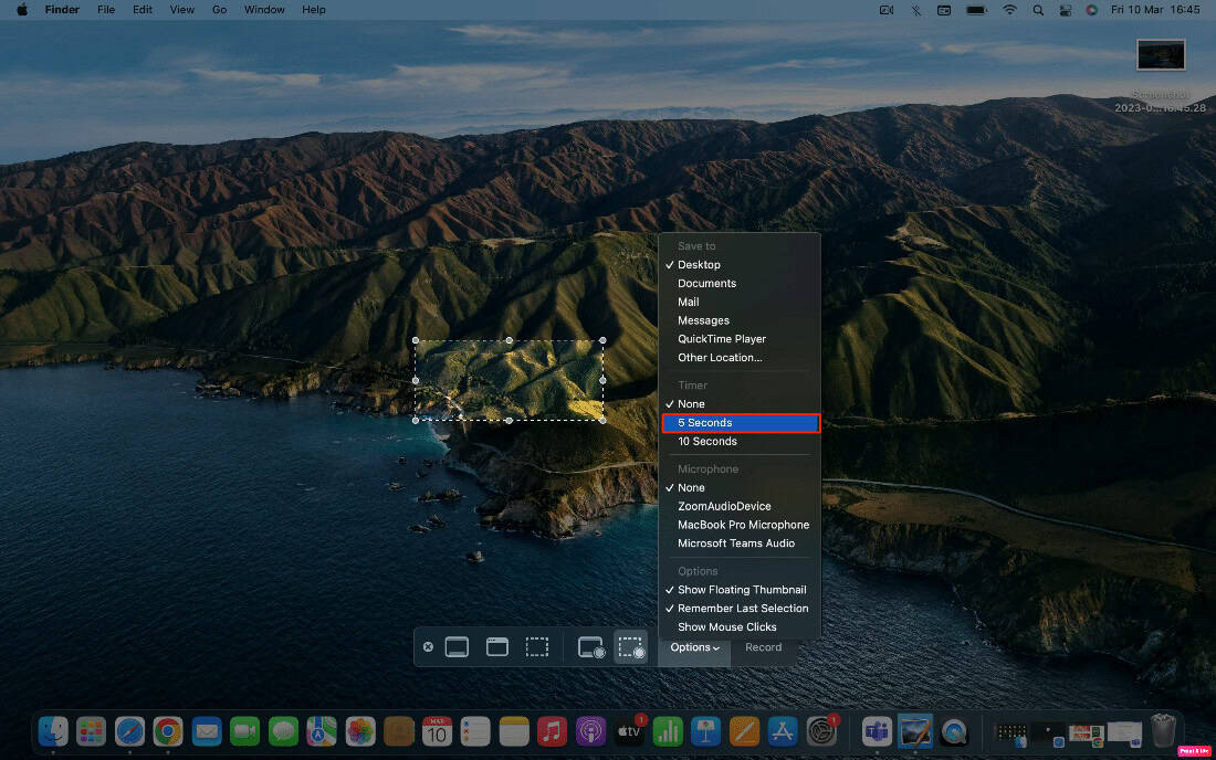 select the time | How to Screen Record on Mac