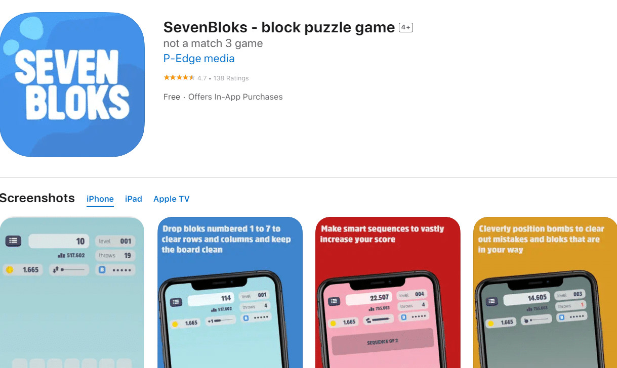 SevenBloks. 37 Best Offline iPhone Games for Free