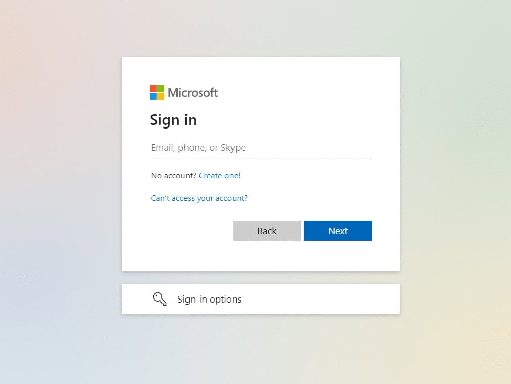 Sign in using your credentials 