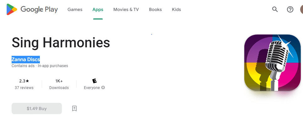 Sing Harmonies by Zanna Discs. 19 Free Karaoke App for Android TV