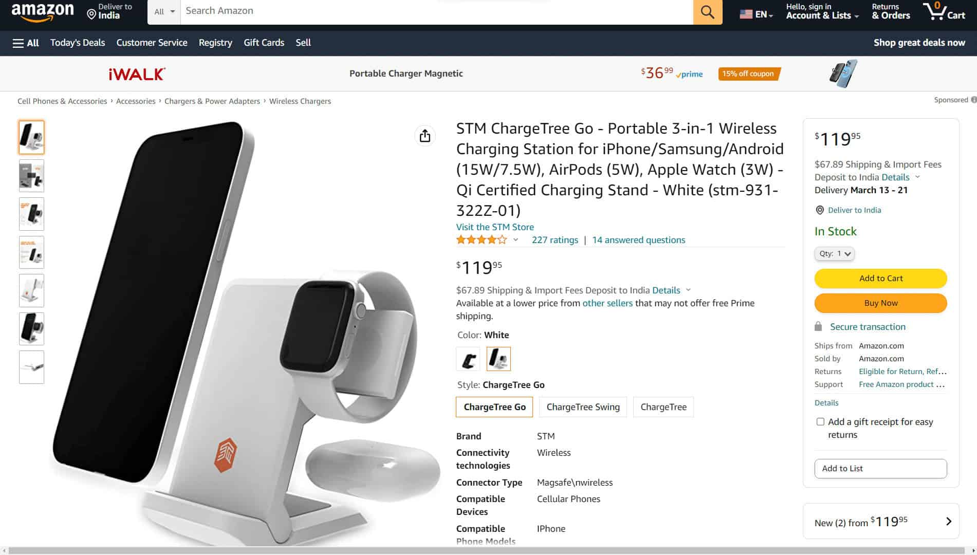 STM ChargeTree Go Wireless Charging Station