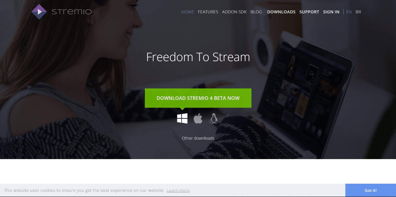 Stremio web page