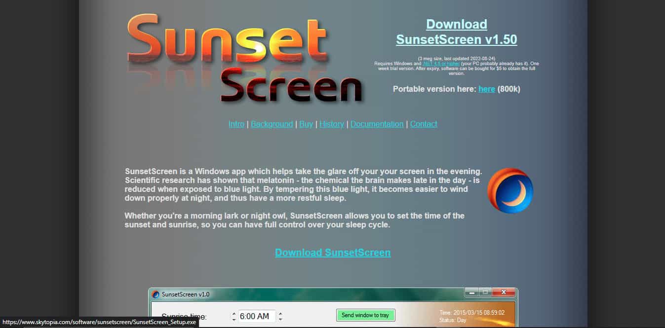 SunsetsScreen App. Top 10 Best Blue Light Filter App for PC