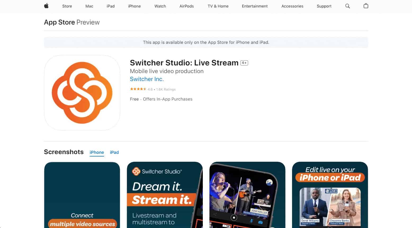 Switcher Studio. Top 20 Best Live Streaming App for iPhone