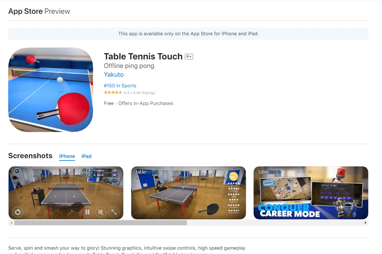 Table Tennis Touch