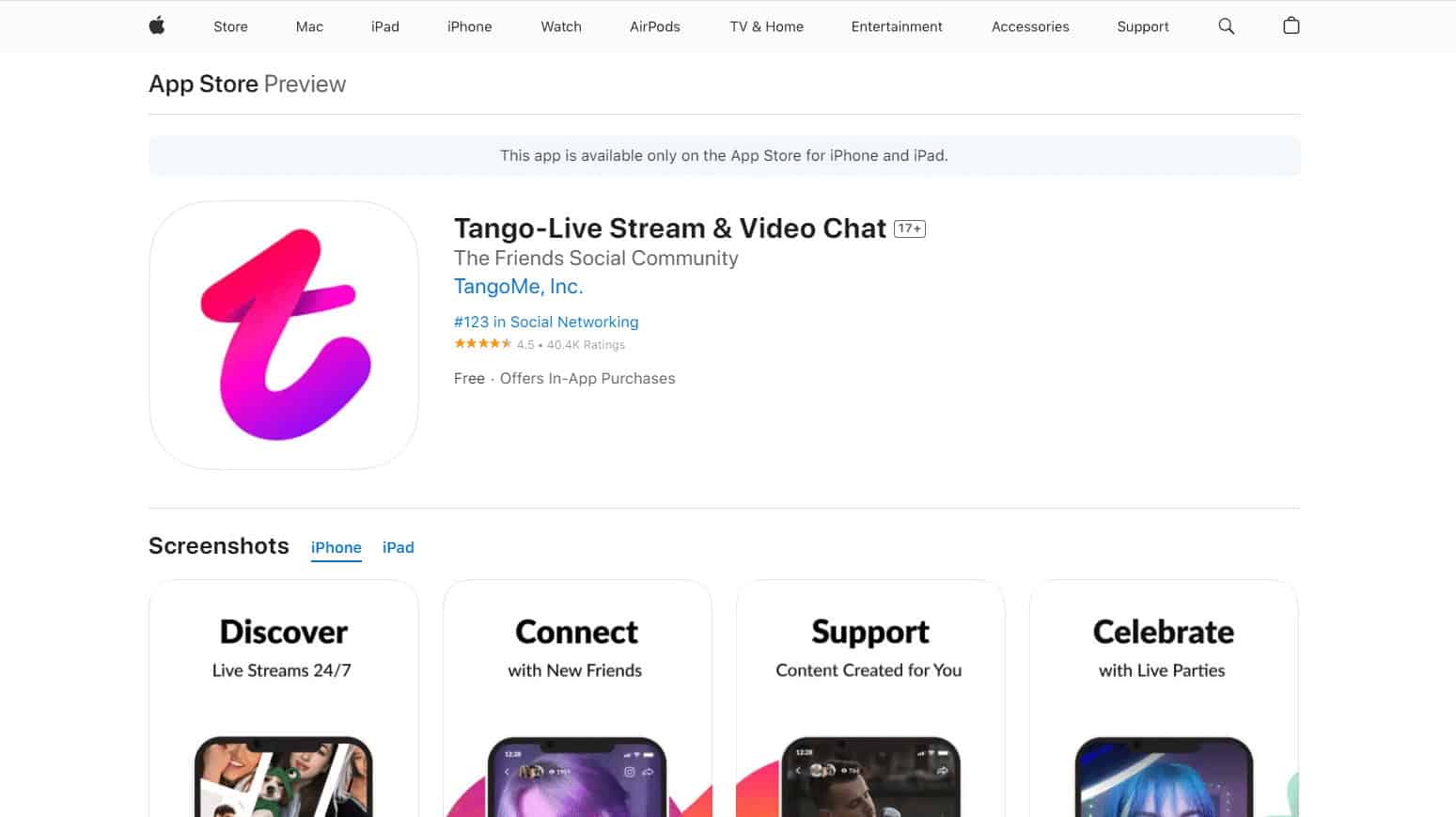 Tango. Top 20 Best Live Streaming App for iPhone