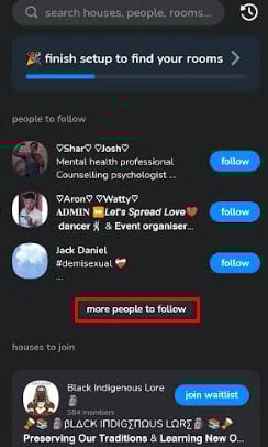 Tap more people to follow to see more options 
