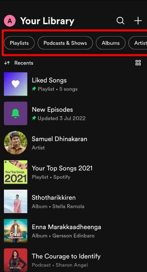 Tap on either playlist or artist. | Can You See Your Current Spotify Stats?