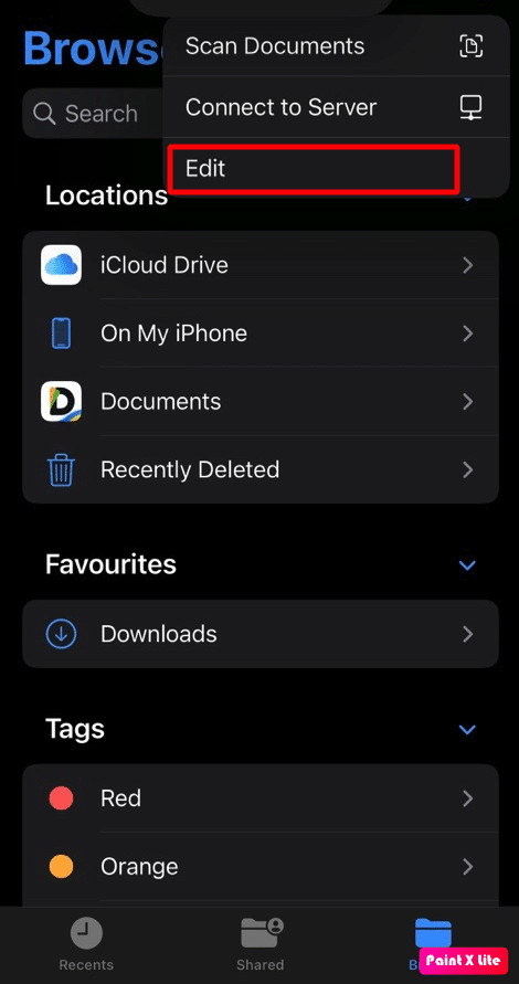 tap on ellipsis icon and choose edit