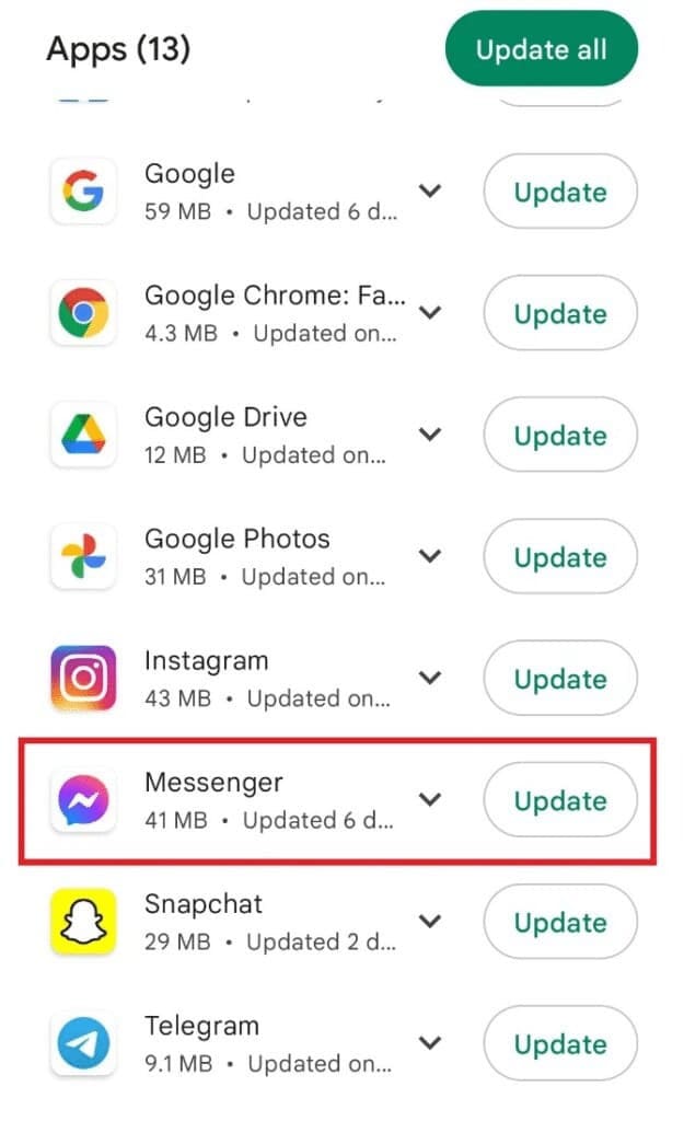 Tap on Messenger 