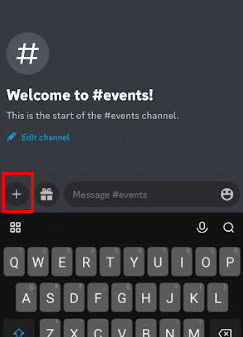 Tap on PLUS icon and choose image from gallery | How to Hide Images on Discord Mobile