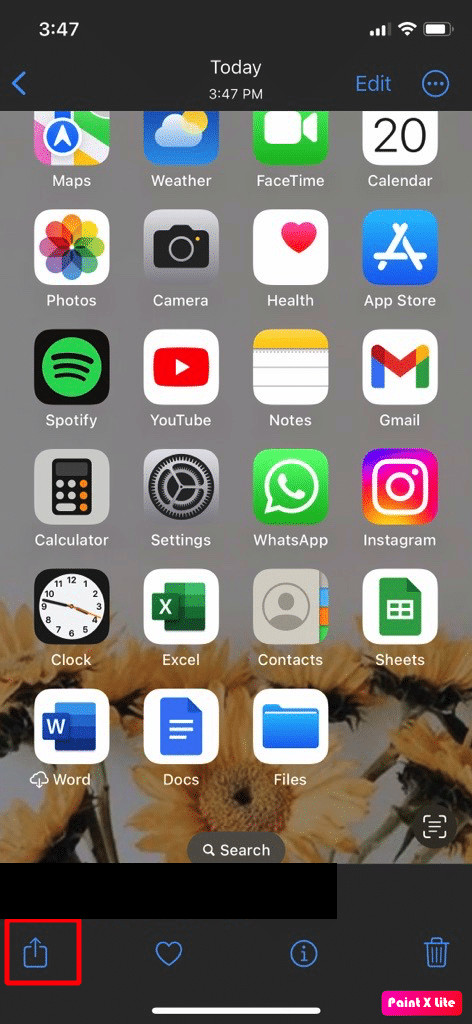 tap on share icon | How to Import Photos from iPhone to Mac