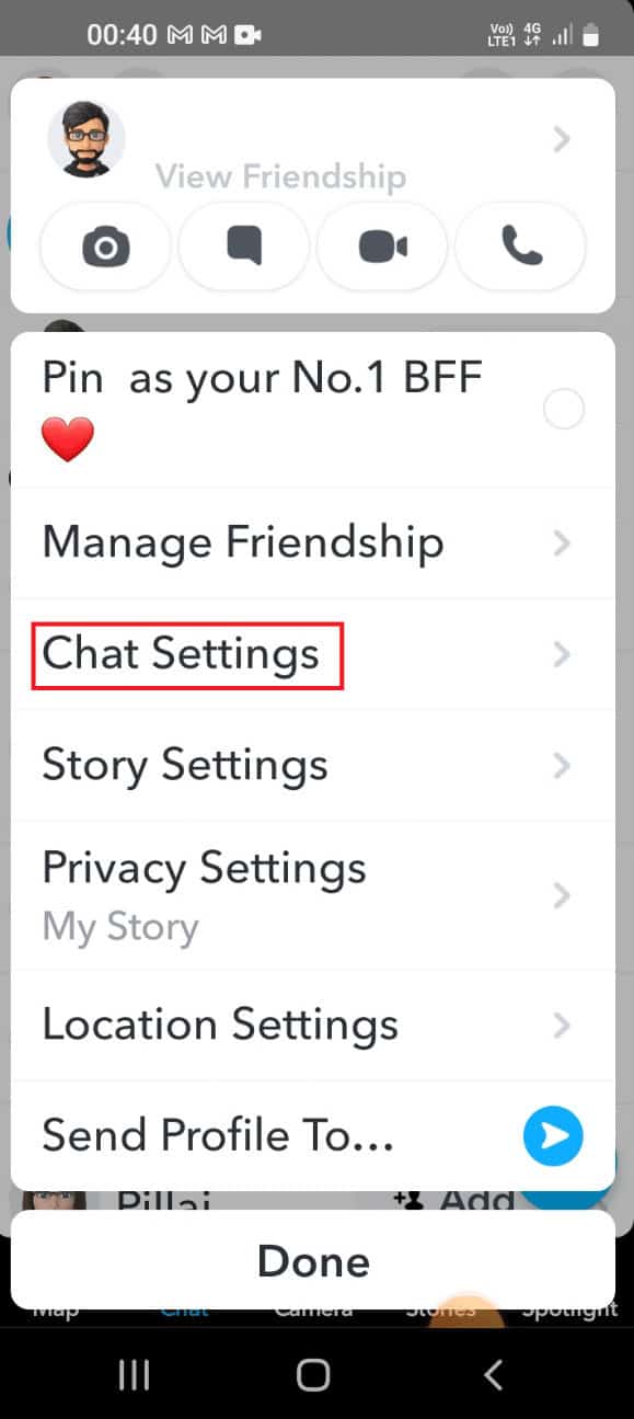 Tap on the Chat Settings option
