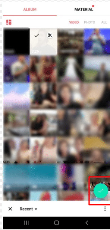 Tap on the confirm icon | How to Unblur a Video on Android