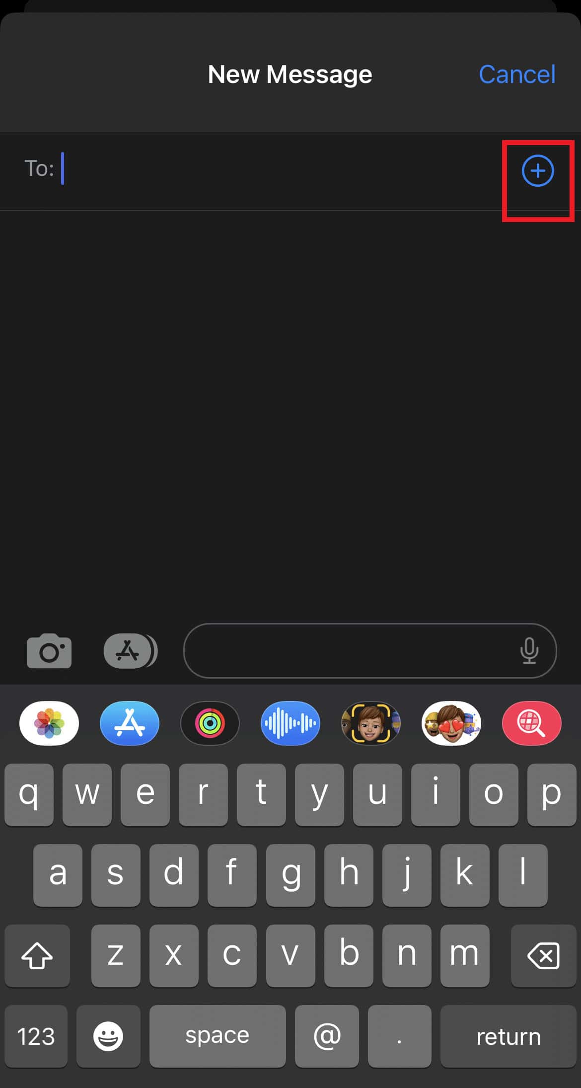 Tap on the + icon