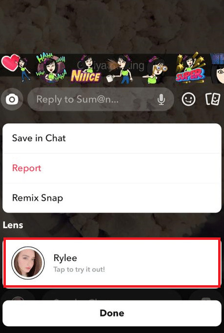 Tap on the lens name | How Do I Unlock More Lenses on Snapchat