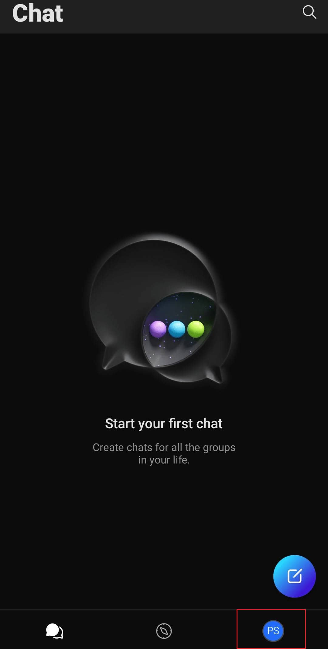 Tap on the profile icon 
