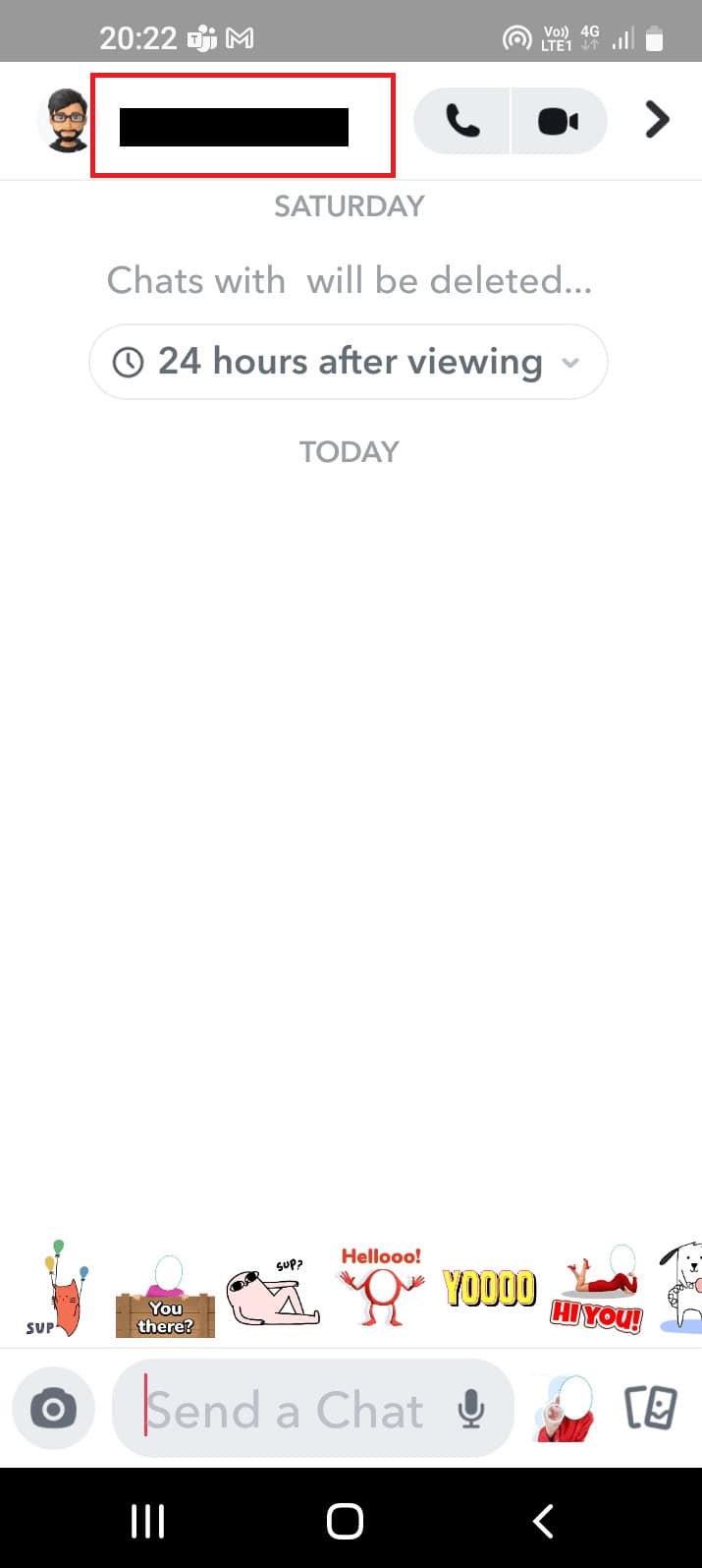 Tap on the profile name at the top of the chat. How to Send Invisible Text on Snapchat