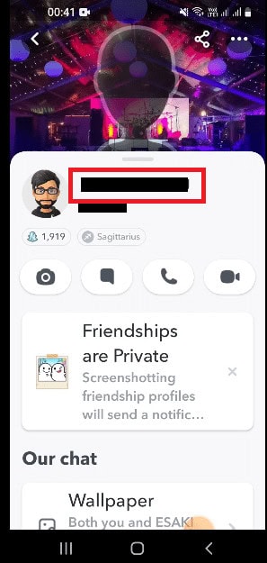 Tap on the profile name 