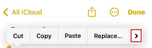 tap on the right arrow icon