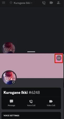 Tap on the three dots placed in the top right corner | How to View Discord Profile