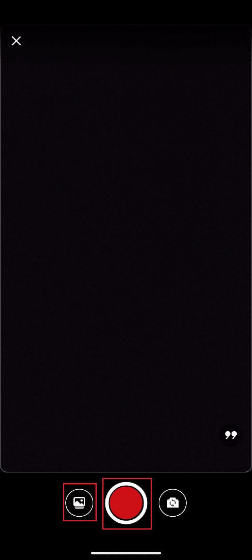 Tap the record button to record a profile video Tap on the Gallery icon to upload an existing video from your gallery