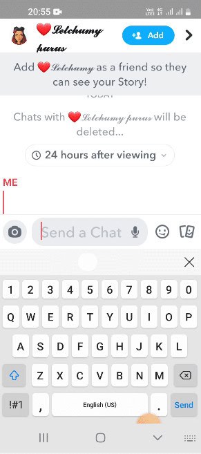 The empty message is sent to the person