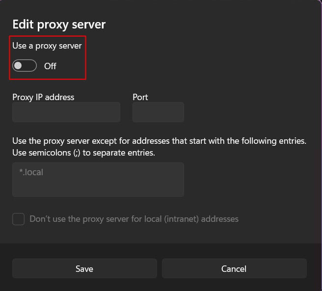Toggle off Use a proxy server in the pop-up. 12 Ways to Fix Microsoft Not Sending Message Verification Error