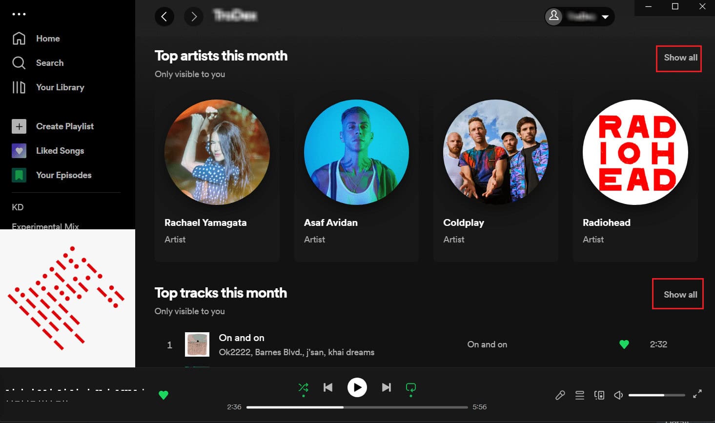 top artists and tracks of this month - See all